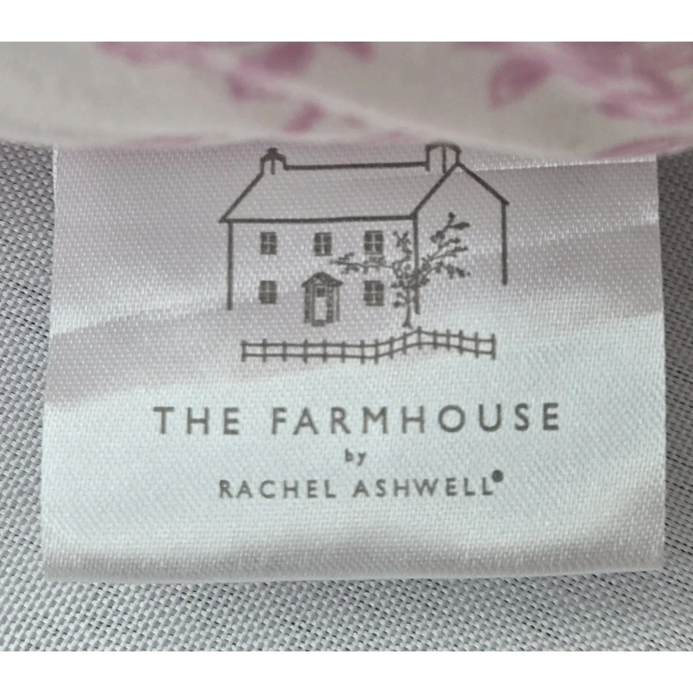 The Farmhouse Rachel Ashwell Pink Stripe Floral Pintuck Throw Pillow Shabby Chic